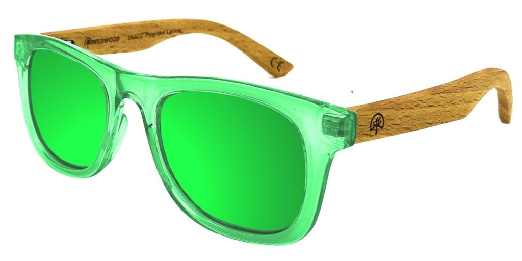 Kid's Wood Grain Iconic Plastic Sunglasses - Sunglasses with Logo -  Q582511 QI